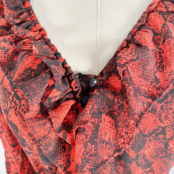 Buffalo, David Bitton - Red Snake Print Dress - Picture 4 of 8